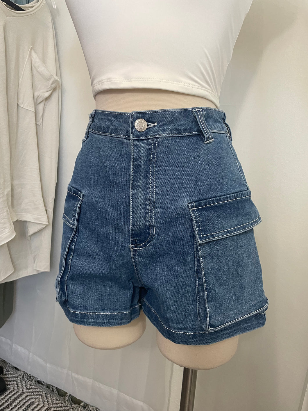 Cargo Denim Shorts