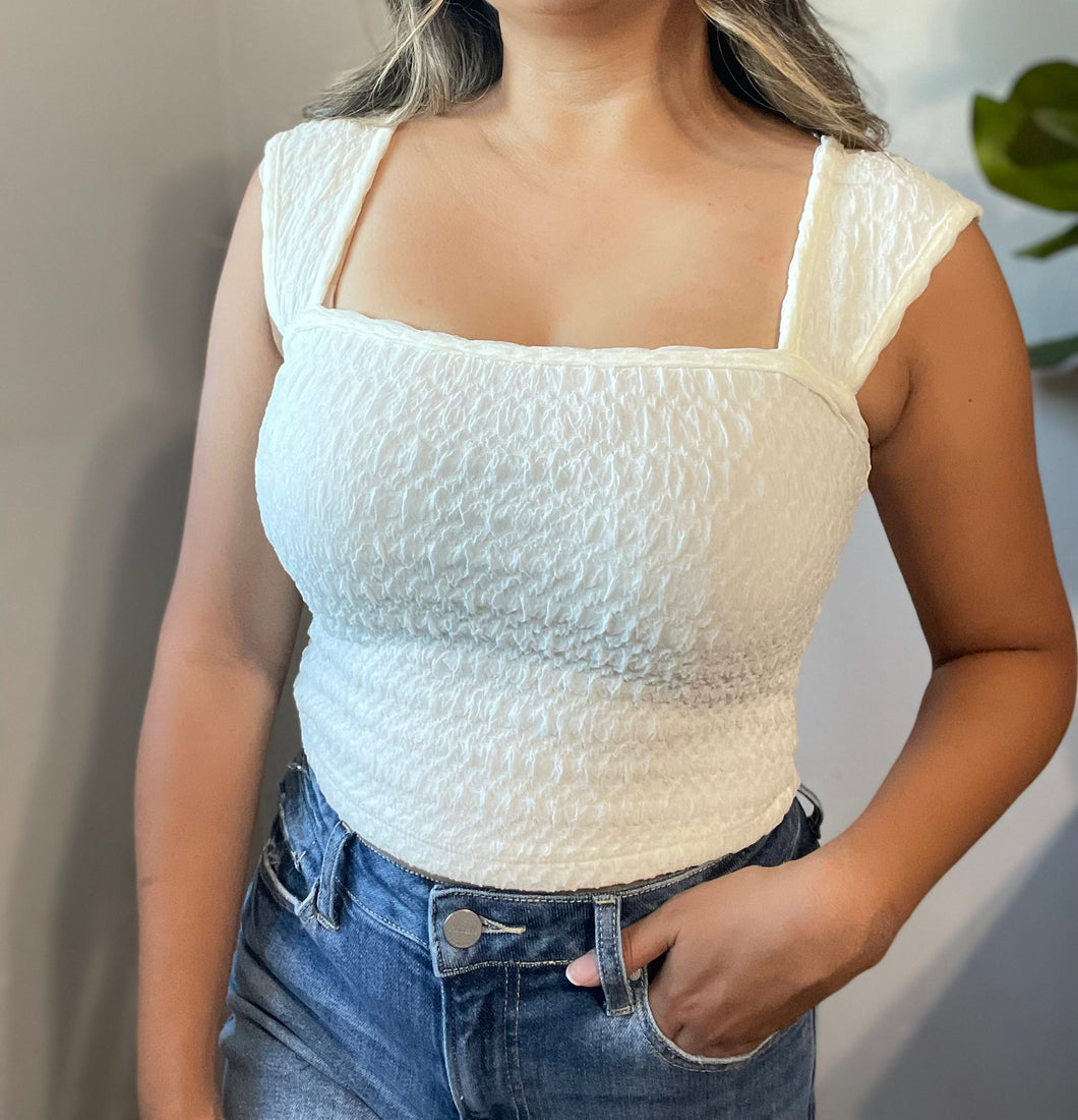 Textured Knit Crop Top