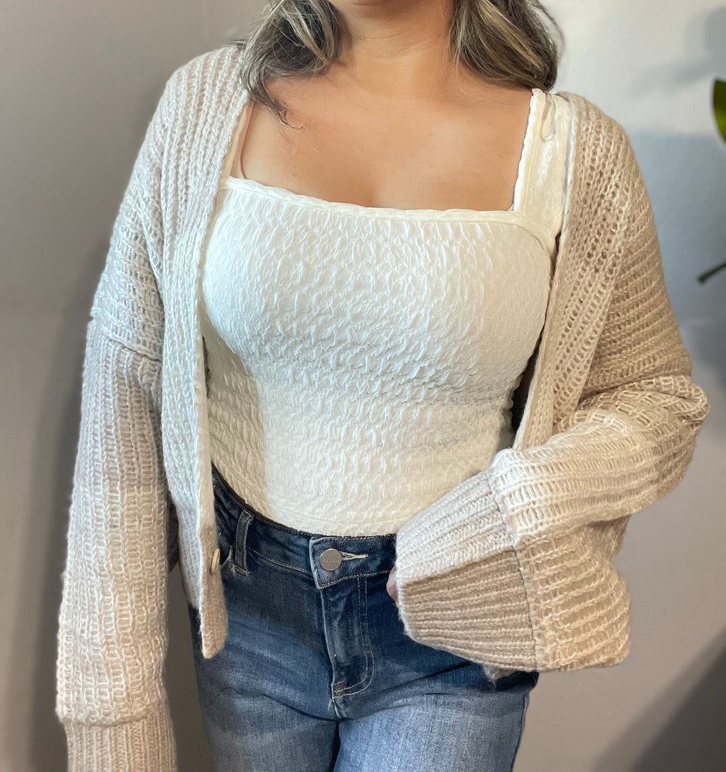 Knit Cream Cardigan