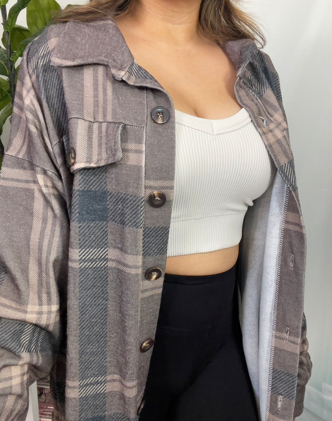 Brown Flannel Top