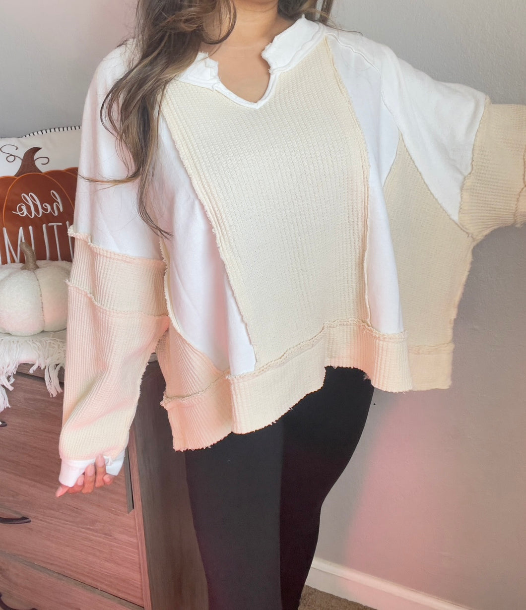 Ivory Contrast Top