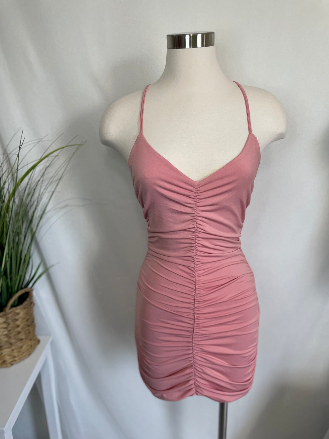Pink Ruched Bodycon